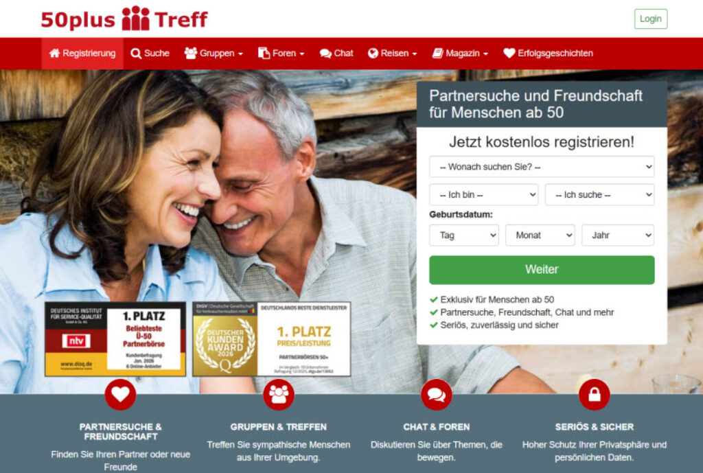 50plus-Treff Dating-Plattform für Singles ab 50